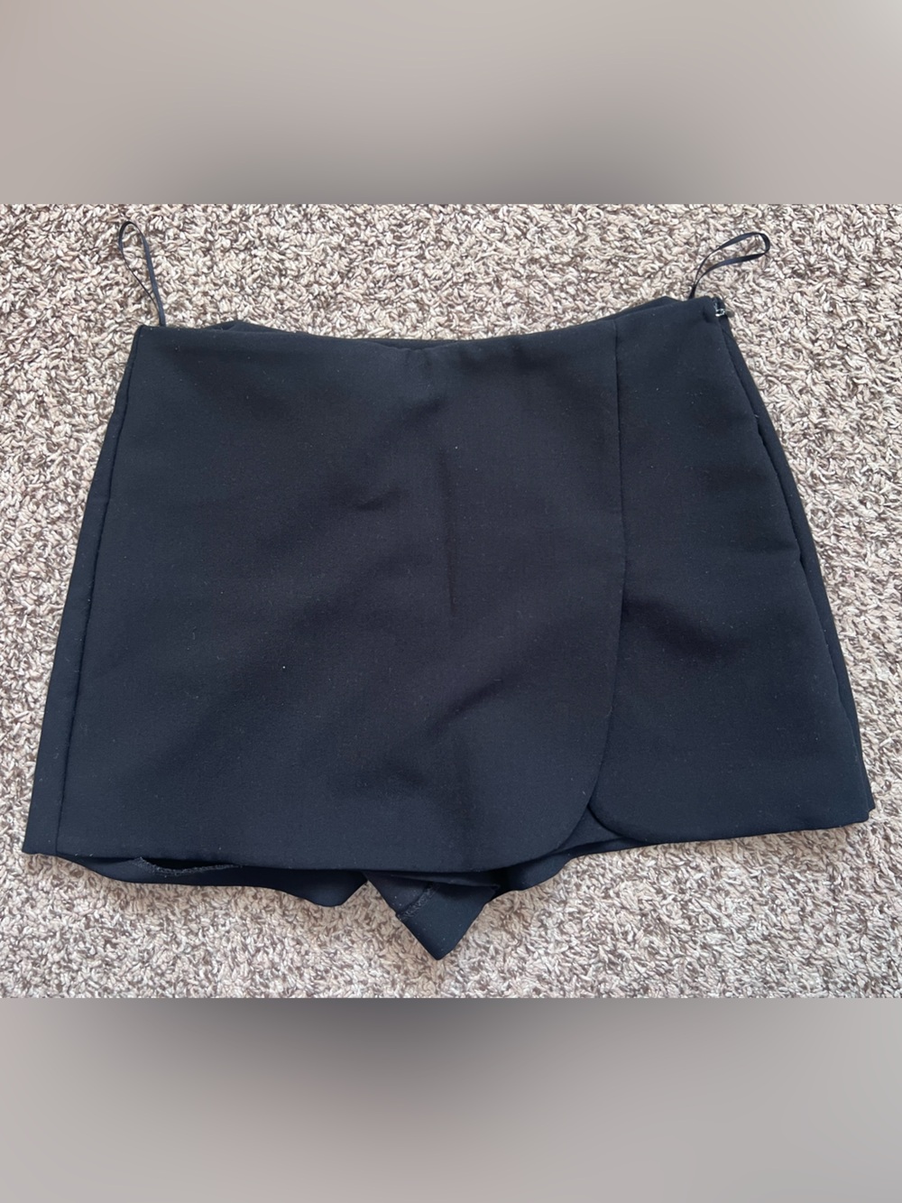Zara Black Mini Skort with Wrap Front